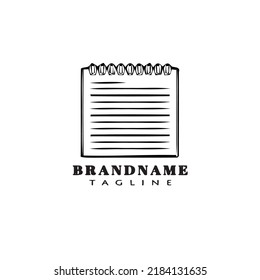 block notes logo cartoon icon design template black modern cute vector illustration