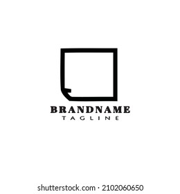 block notes logo cute icon design template black modern isolated vector illustration