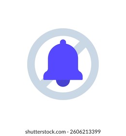 Block notifications icon on white