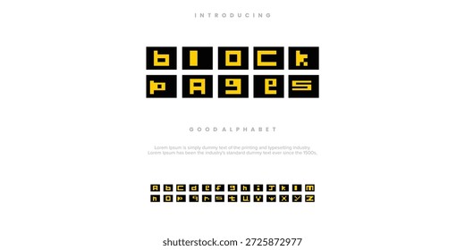 Bloquear Páginas mínimas de Fuentes de alfabeto 3d. Tipografía colorida fuente creativa. Ilustración vectorial