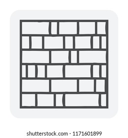 Block paving or brick paving material  for creating pavement floor or hardstanding outdoor and space, Manufactured from concrete go well with walkway or patio, Vector icon illustration design. 