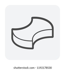 Block paving or brick paving material  for creating pavement floor or hardstanding outdoor and space, Manufactured from concrete go well with walkway or patio, Vector icon illustration design. 