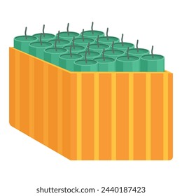 Bloque de petardos icono vector de dibujos animados. Seguridad de Fireworks. Celebrar festividad