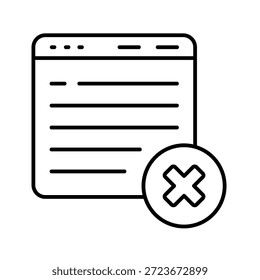 Block Popups Outline Icon Vector Illustration