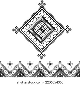 block print motif indian seamless balochi tapa