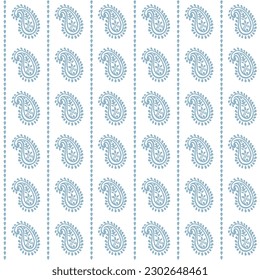 BLOCK PRINT PAISLEY PATTERN REPEAT VECTOR