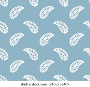 BLOCK PRINT PAISLEY PATTERN REPEAT VECTOR 