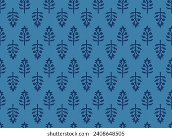 BLOCK PRINT SEAMLESS ALL OVER PRINT PATTERN VECTOR ILLUSTRATION