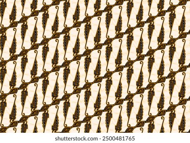 Batik indonesio sin costuras con estampado de bloques y moderno motivo de parang. Estilo de dibujo a mano.