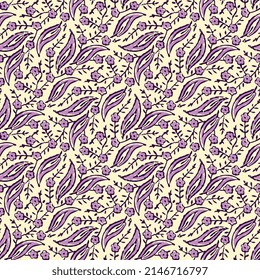 Block Print Seamless Pattern For Background Or Printing On Fabric, Pattern, Vintage Pattern. 