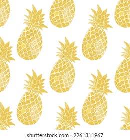  Block print Summer fruit pattern , pineapple seamless pattern , kids pattern