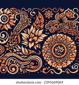 block printed batik, malaysia, kelantan design
