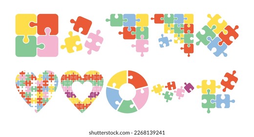 Block Puzzle Colorful Vector Set