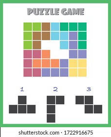 block puzzle game for kids, fun activity pages for preschool and kindergarten