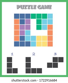 block puzzle game for kids, fun activity pages for preschool and kindergarten
