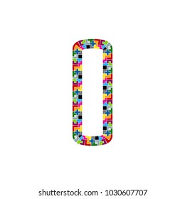 I Block Puzzle Letter Logo Icon Design