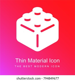 Block red and pink gradient material white icon minimal design