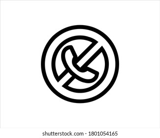 Blockieren oder ablehnen Sie das Symbol des Anrufs und Symbol - Vektorgrafik.