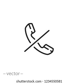 Block Or Reject Call Icon, Web Linear Sign On White Background - Editable Vector Illustration Eps10