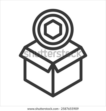 Block Reward Outline Icon Vector Illustration