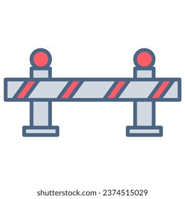 Block road icon or logo illustration filled outline color style. Icons transportation.