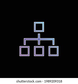 Block Scheme Of Four Squares Outlines blue gradient vector icon