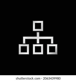 Block Scheme Of Four Squares Outlines silver plated metallic icon