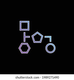 Block Scheme Of Geometrical Shapes Outlines blue gradient vector icon