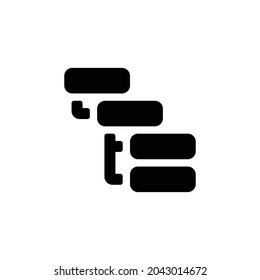 Blockschema-Symbol einzeln auf weißem Hintergrund