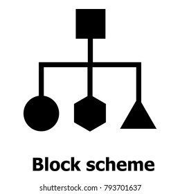 Block scheme icon. Simple illustration of block scheme vector icon for web.