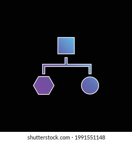 Esquemas de bloque del icono del vector de degradado azul de las formas negras