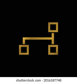 Block Schemes gold plated metalic icon or logo vector