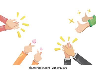 Block Shape Hand 1_Hand clap thumb up finger heart by peoples for praise and encouragement vector illustration graphic EPS 10
