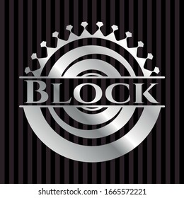 Bloquear placa o emblema plateado. Ilustración vectorial. Mosaico.