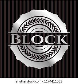 Block silver emblem or badge