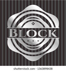 Block silver emblem or badge
