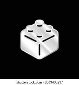 Block silver plated metallic icon