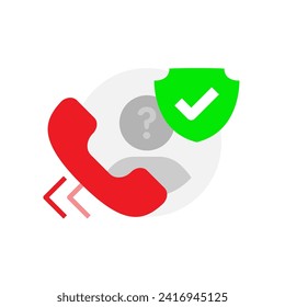 block spam phone calls, unknown numbers auto reject concept illustration flat design vector. simple modern graphic element for landing page ui, infographic, icon