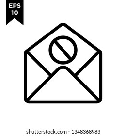 block stop email icon vector logo illustration design