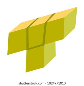 Block of tetris game vector cartoon illustration isolated on white background.