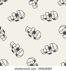 block toy doodle seamless pattern background