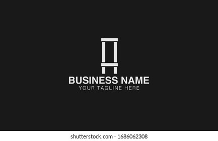 a block Unique Minimal Style golden and black colour initial based logo design vector illustrator