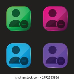 Block User four color glass button icon