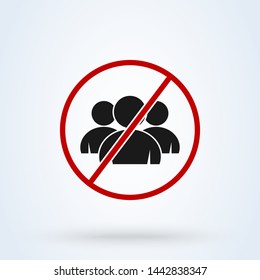 Block user and group. Simple vector modern icon design illustration.