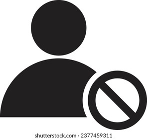 Block user icon . Block contact icon symbol vector