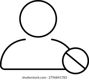 Block User Icon Minimal Line Art Vector