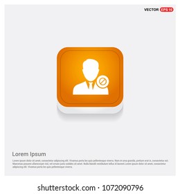 Block user icon. Orange Abstract Web Button