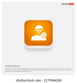 Block user icon. Orange Abstract Web Button - Free vector icon