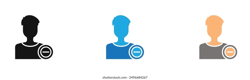 Block User Icon outline collection or set in black and white