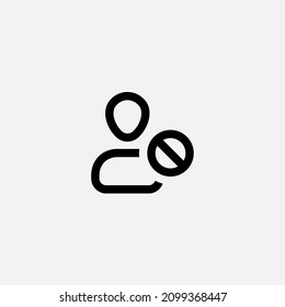 Block user icon sign vector,Symbol, logo illustration for web and mobile